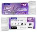 SACO DE LIXO LAVANDA 100 LITROS (75X105 CM) - FARDO COM 10 ROLOS (15 UND POR ROLO)